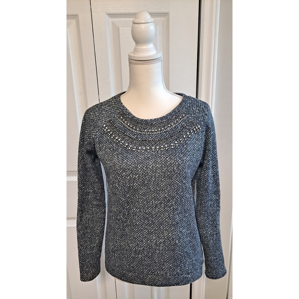 Red by Saks Fifth Avenue Sweater Women's Small P Black and‎ White Jewel Accents